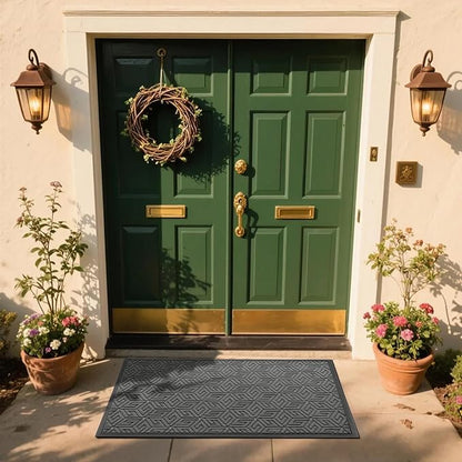 Yimobra Large Door Mat 47x32, All-Weather Waterproof Outdoor Mats for Front Door, Non Slip Rubber Doormat for Patio Proch Outside Entryway Indoor, Gray