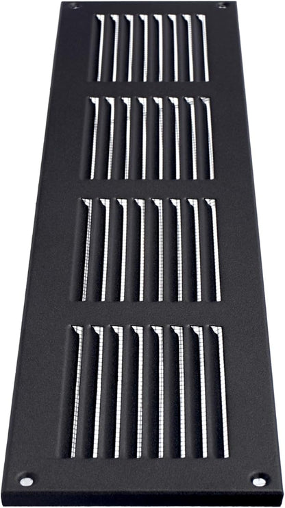 Repa Market Air Vent Cover 16x4 Inch (Outer Dimensions) Anthracite Galvanized Steel Louvered Grill Cover with Mesh Screen/Wall or Ceiling Vent/HVAC Register for Indoor and Outdoor Ventilation