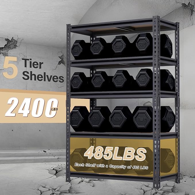 Heavy Duty Storage Rack, 35.55''×16''×72'' Outdoor Storage Shelves, Free - Image 5