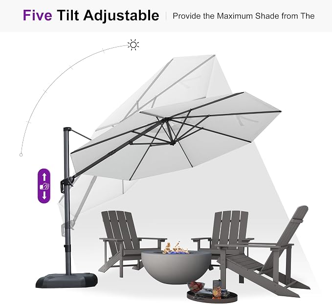 PURPLE LEAF Patio Outdoor Umbrella 11 Feet Round - Image 6