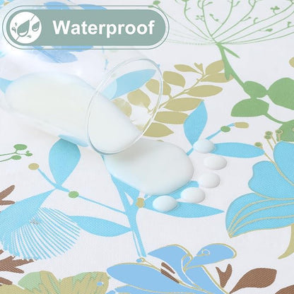 misaya Rectangle Waterproof Vinyl Table Cloth, Wipeable Tablecloth with Flannel Backing, Plastic Table Cover for Dinner, Picnic, Indoor and Outdoor (Leaves, 60" x 84")