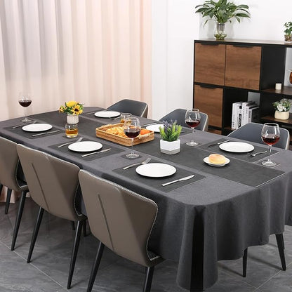 Table Runners 72 Inches Long, Dual-Sided Faux Leather Farmhouse Table Runner Waterproof Heatproof Non-Slip for Living Room Party Home Decor Holiday Decorations(Gray, 15 x 72 Inch)