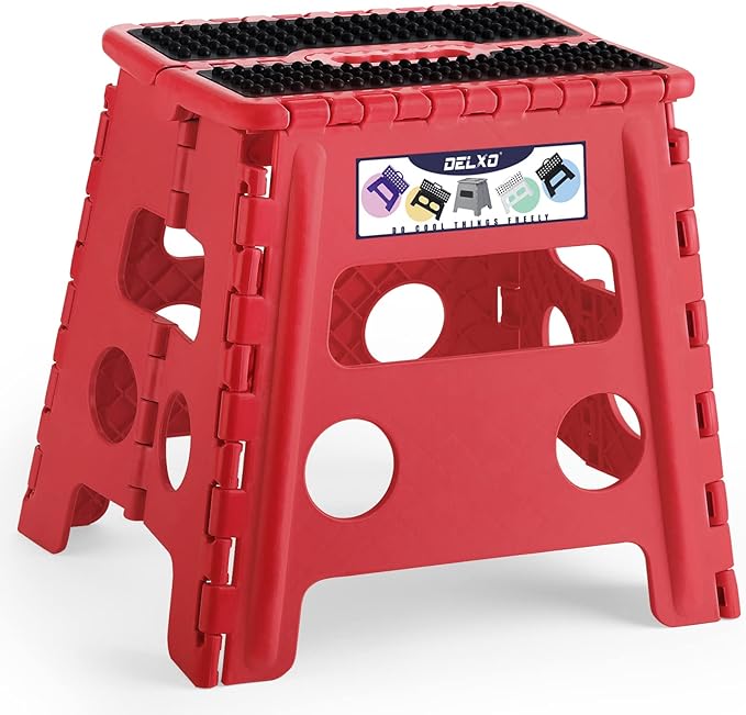 Delxo Folding Step Stool 13 Inch, 300 Lbs Step Stool by Delxo