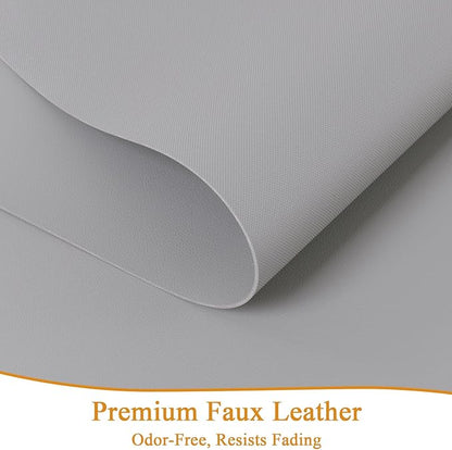 SHACOS Placemats Set of 6 Faux Leather Waterproof Leakproof Wipeable PU Non-Slip Vinyl Place Mats Heat Resistant Table Mats for Kitchen Dining Table Indoor Outdoor, Grey