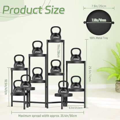iDavosic.ly Plant Stand Indoor Outdoor, 10 Tier Metal Corner Shelf, Folding - Image 2