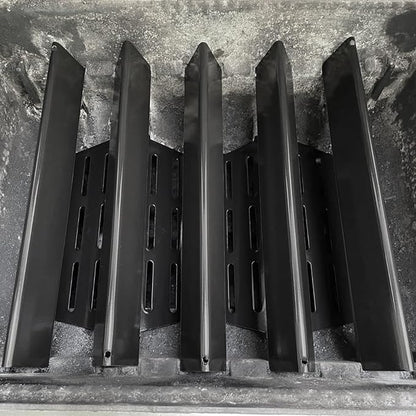 17.5'' Flavorizer Bars and Heat Deflectors Replacement for Weber Genesis 300 Series, Genesis E/S310 E/S320 E/S330 (Front-Mounted Control), Porcelain-enameled Parts for Weber 7620, 7622, 7-Pack