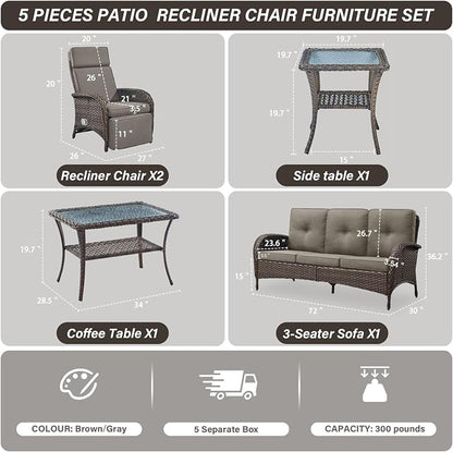 5 Piece Patio Furniture Set - Image 2