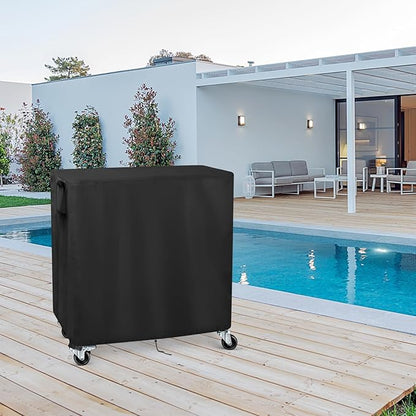 Outdoor Cooler Cart Cover, 38inch Patio Cooler Cover Waterproof for 89.8Qt Rolling Ice Chest Cooler Cart Table,Grill Table and Beverage Cooler on Wheels-38"L x 24"W x 35"H