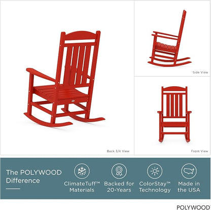 POLYWOOD® Presidential Rocking Chair in Sunset Red - Image 3