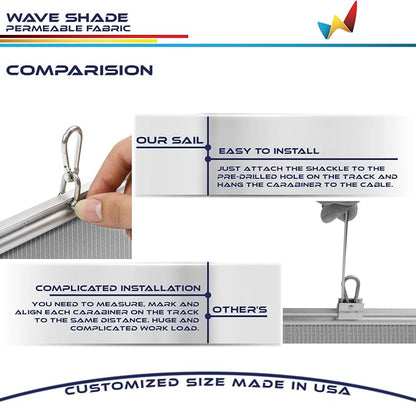 Windscreen4less 3' x 36' Retractable Sun Shade Canopy Cover Sliding Wave Shade - Image 5
