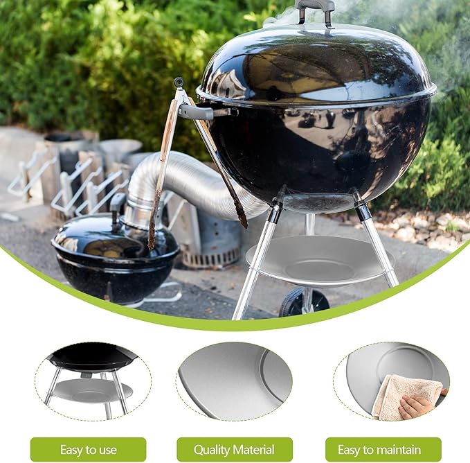 1 Pcs 11'' Diameter Ash Catcher Pan Ash Pan for Charcoal Grill Compatible with Weber for Grill Replacement Parts