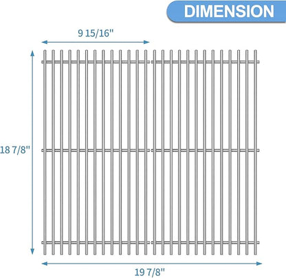 18 7/8" SUS304 9MM Cooking Grates for Weber Genesis II E210 Grill Grates for Weber Genesis II E-210 S-210 Genesis LX E240 S-240, 2-Pack Grill Grate for Weber 60004001 65004001 66801 66094