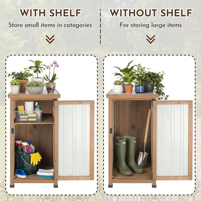Ketive 33.5" H Small Storage Corner Floor Cabinet, 2 Shelf Narrow Storage Unit - Image 4