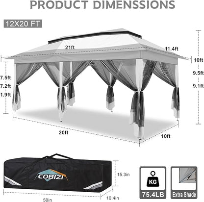 COBIZI 12x20 Pop up Canopy Tent - Image 3
