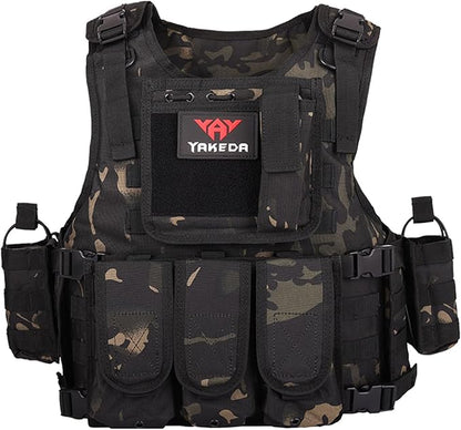 YAKEDA Adjustable Tactical Airsoft Training Vest | Camping, Fishing, Hunting,Gift for Halloween and New Year