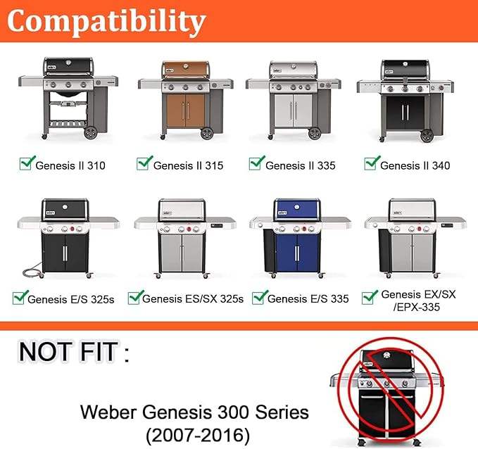 Genesis II Flavorizer Bars for Weber Genesis II 300, Genesis ii E-310 ii E-315 ii E-335 ii S-310 ii S-335 ii SE-335 Grills, Porcelain Enameled 66795 Flavorizer Bars for Weber Genesis II Grill Parts