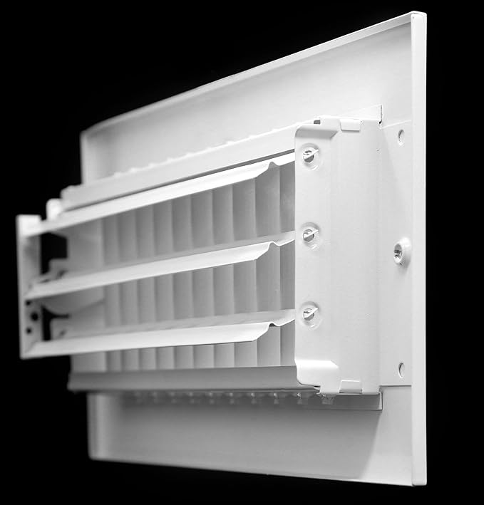 HVAC Premium 14''w x 4''h Adjustable AIR Supply Diffuser - HVAC Vent Cover Sidewall or Ceiling - Grille Register - High Airflow - White [Outer Dimensions: 15.75''w X 5.75''h]