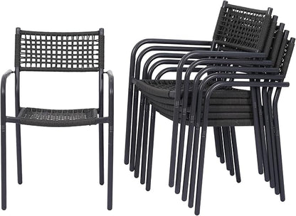Patio Chairs Set of 6, Stackable Outdoor Dining Chairs by Unknown