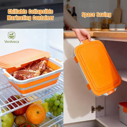 16L Orange Collapsible BBQ Prep Tub with Locking Lids & 21 Inch Oxford Black BBQ Blanket for Resting Meat