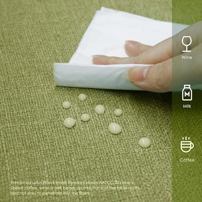 BALCONY & FALCON Rectangle Tablecloth Washable Wrinkle Resistant and Water Proof Table Cloth Decorative Linen Fabric Tablecloths for Dining Parties Kitchen Wedding and Outdoor(Avocado Green, 55x70)