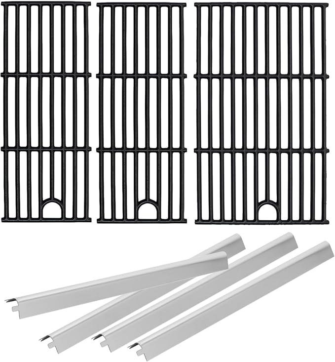 17 inch Grill Grate & Heat Plate for Charbroil Performance 4 Burner Grill 463354021 463365522 463352521 463366022 463351221 G426-0005-W1, Cooking Grate for Charbroil Grill Replacement Parts 4 Burner