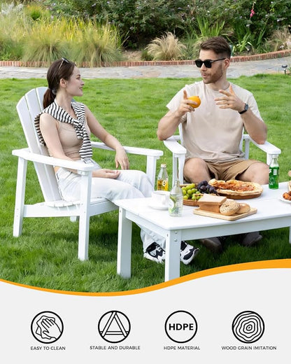 Stackable Set, 4 Chairs with 47in Table, All-Weather HDPE, 4 Stackable - Image 4
