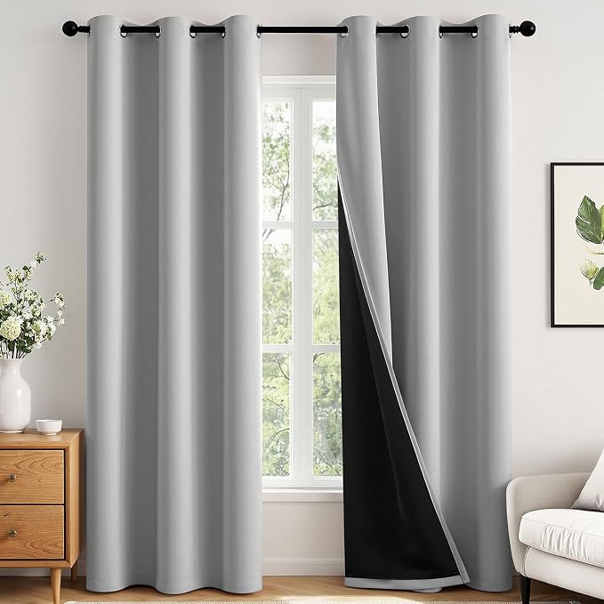 MIULEE Light Grey 40x84 Inch 100% Blackout Curtains by MIULEE