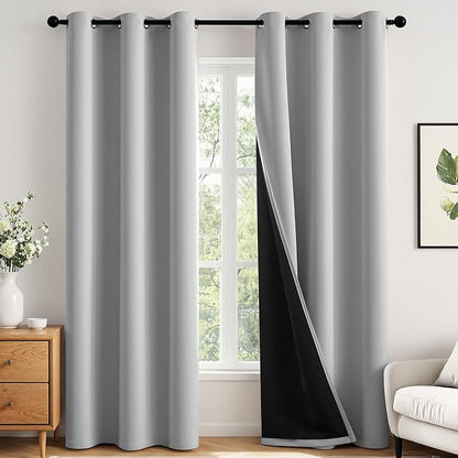 MIULEE Light Grey 40x84 Inch 100% Blackout Curtains by MIULEE