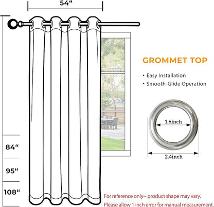 Set of 6 Outdoor Curtains for Patio Waterproof, Breathable Grommet Panels for - Image 8