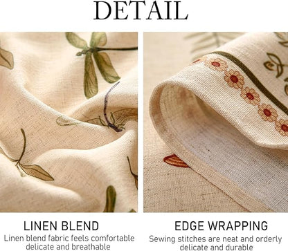 ISAENNE Designer Floral Linen Tablecloth Rectangular,French Off White Elegant Table Cloth,Washable Home Decor Tablecloths for Dining Thanksgiving Kitchen Christmas Party,55"*87"-Grace B