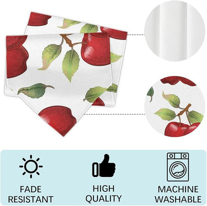 Apples Leaves Table Runners 36 Inches Long Table Runner Washable Kitchen Dining Tabletop Decor for Indoor Outdoor Party Wedding Dining Room Coffee Table Decoration 13x36 Inch