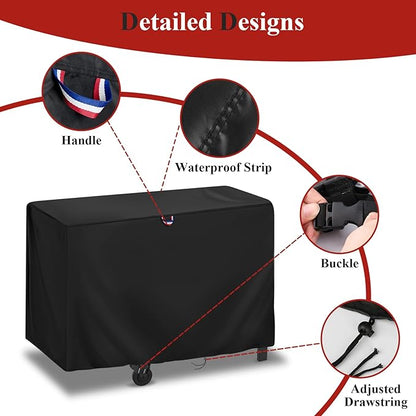 Griddle Cover for Blackstone 28 Inch Original Omnivore Griddle 2206, Outdoor Flat Top Grill Cover for 2 Burner Griddle Heavy Duty Waterproof Gas Grill Covers - 48" L×24" W×33" H, Black