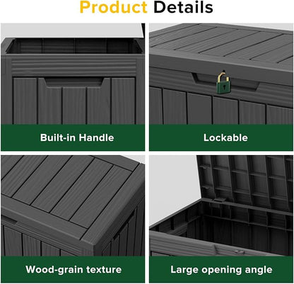 Outdoor Storage Box, 50 Gallon Waterproof Deck Box, Snap-Together Storage Bin - Image 6