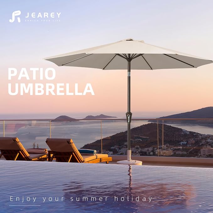 JEAREY 10 ft Outdoor Patio Umbrella w/Tilt and Crank - Image 7