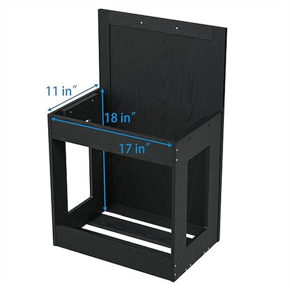 OLD CAPTAIN Tilt Out Trash Cabinet with Quick Installation and Deodorising Function, Wooden Freestanding Trash Can Cabinet Holds Up to 2x13 Gallons Capacity for Kitchen and Dining Room, Pure Black
