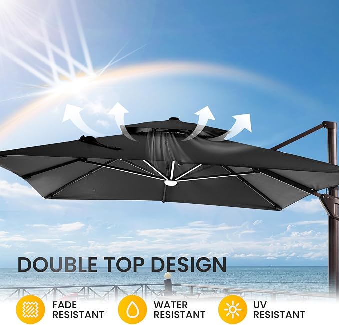 10 X 13 FT Cantilever Patio Umbrella Outdoor - Image 8