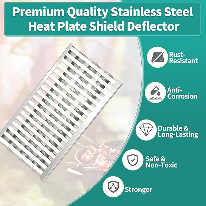 3 Pack 18 5/8" Stainless Steel Grill Heat Plates Shield Flame Tamer Ceramic Rod for DCS Grill Parts Replacement for 27DBQR, BGA27-BQR, 36EBQAR, BGA36-BQARL, BGA48-BQARL, 48DBQAR, DCS48DS-BQRN
