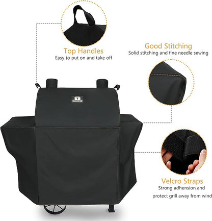 SUPJOYES Grill Cover for Oklahoma Joe's Rider 900 & Rider DLX Grills, Heavy Duty Waterproof Charcoal Offset Smoker Cover, Outdoor BBQ Accessories