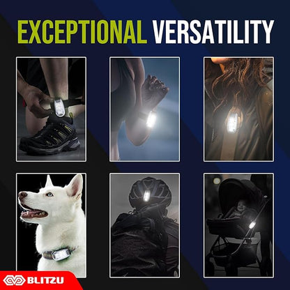 4 Pack LED Safety Light, Clip on Reflective Gear Lights for Walking at Night, Running, Jogging, High Visibility Strobe Light Accessories for Runners, Kids, Hiking, Kayak, Cycling, Camping, Boat