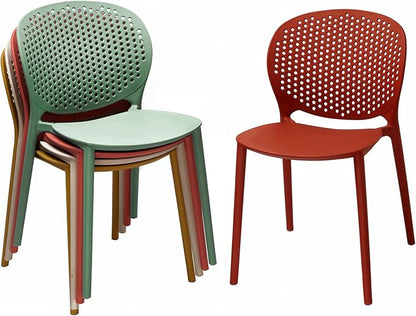 2xhome Set of 3 Patio Dining Chairs | Modern Stackable Outdoor Pool Side Chair - Image 5