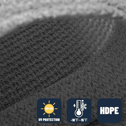 SUNNY GUARD Custom Size 4'x16' Rectangle Dark Grey UV Block Sunshade - Image 4