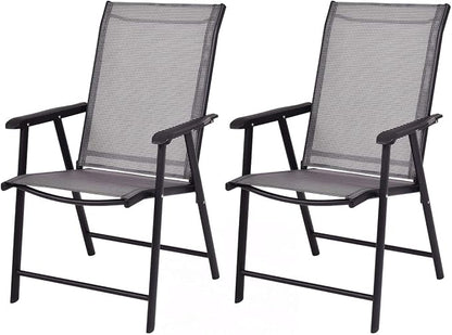 GIANTEX Set of 2 Patio Folding Chairs, Outdoor Chairs by Giantex