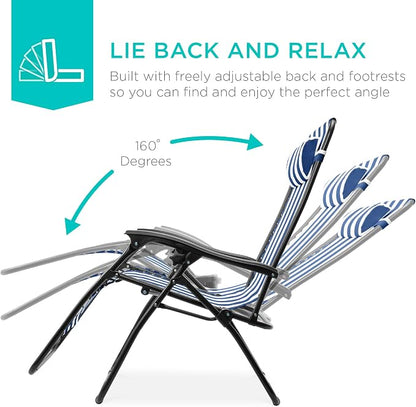 Best Choice Products Set of 2 Adjustable Steel Mesh Zero Gravity Lounge Chair - Image 4