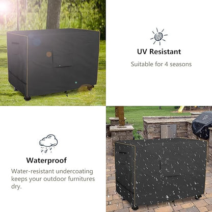 Bitubi Prep Table Cover with Split Zipper for 52 Inch Keter Unity XL Portable Outdoor Table, Heavy Duty Waterproof Fabric, Compatible with 52 Inch Kitchen Island Table, Black