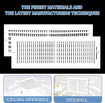 20x6 Vent Register [Duct Opening], Vent Covers for Home Ceiling, Two-Way Ventilation Register, Adjustable Solid Steel Wall Register Vent Cover (20"W x6"H [Duct Opening])