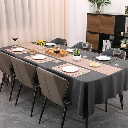 Table Runners 55 Inches Long, Dual-Sided Faux Leather Farmhouse Table Runner Waterproof Heatproof Non-Slip for Living Room Party Home Decor Holiday Decorations(Gray Pink, 12 x 55 Inch)
