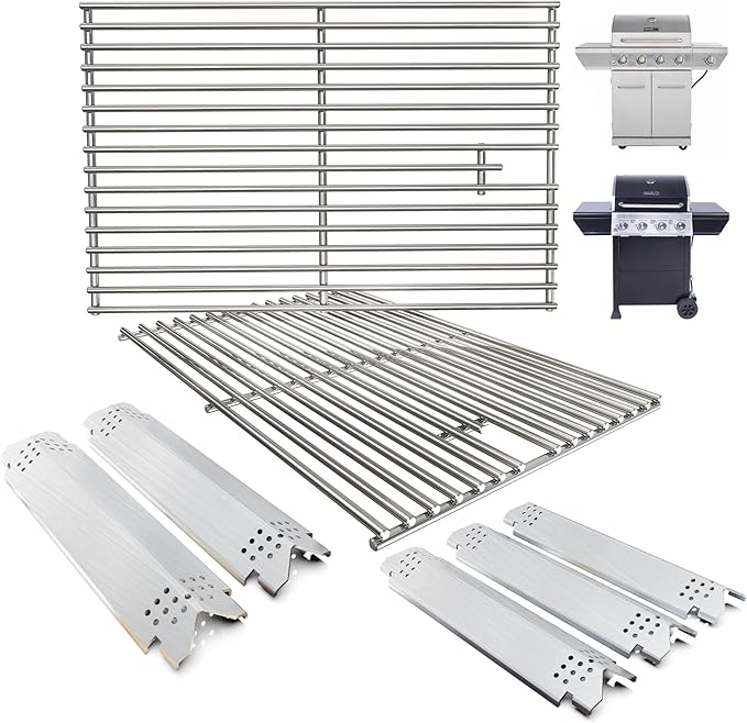 DcYourHome Grill Parts Kit for Nexgrill 5 Burner 720-0888N 720-0888A 720-0888 720-0882D, Grill Grates Heat Plates for Nexgrill 4 Burner 720-0830H 720-0830A 730-0830H 720-0783E Replacement Parts