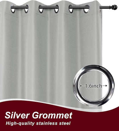 Grommet Outdoor Curtains for Patio Waterproof 8 Pcs 54x84 In Silver Grey | - Image 2