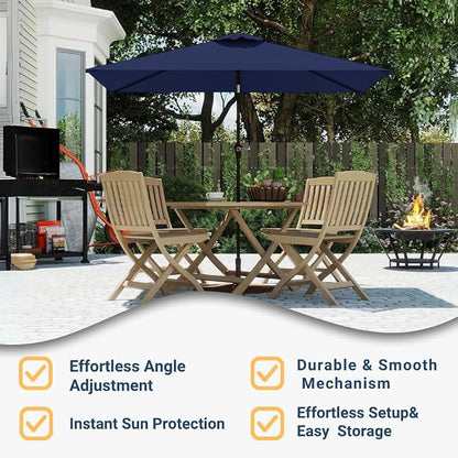 6.5' x 10' Rectangular Patio Umbrella Large Outdoor Market Umbrella w/UV - Image 2