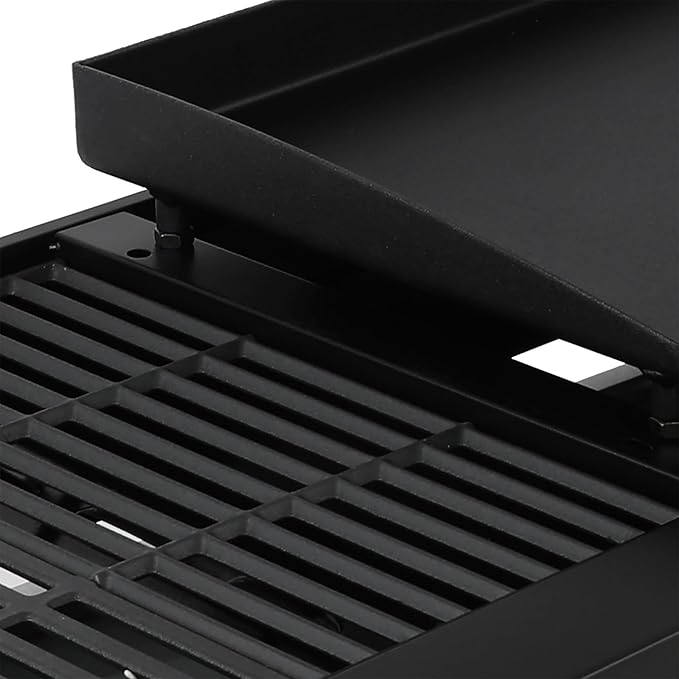 Royal Gourmet GD4002T 4-Burner Tailgater Grill and Griddle Combo, Portable Flat Top Propane Gas Grill with 40,000 BTUs Output for Backyard or Outdoor Cooking, Black